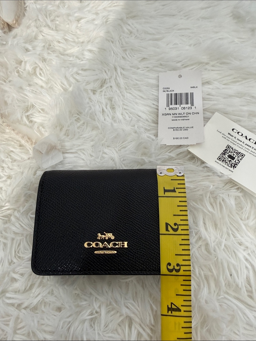 COACH Black Mini Wallet On A Chain - Picture 12 of 13